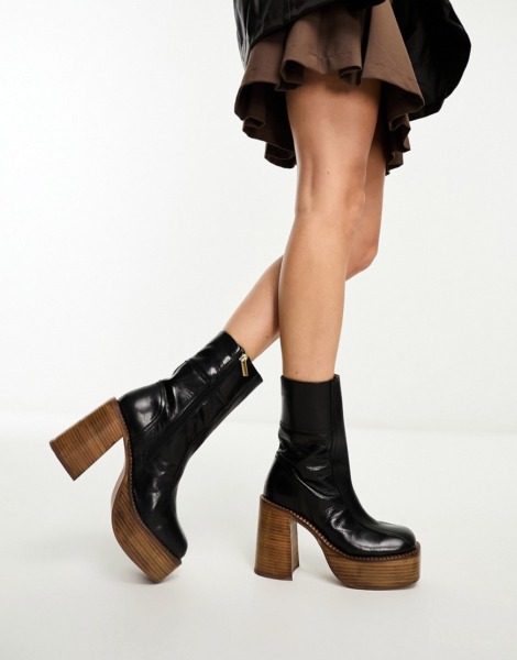 Ladies Platform Boots Black - Asos GOOFASH