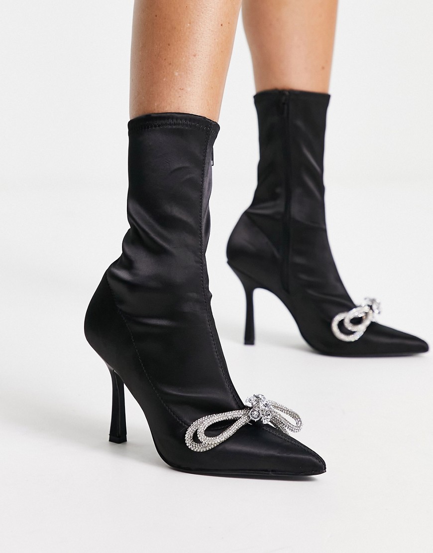 Ladies Sock Boots in Black - Asos GOOFASH