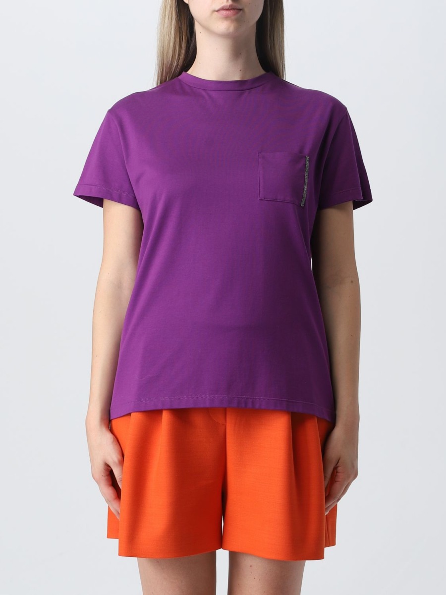 Ladies T-Shirt in Purple from Giglio GOOFASH