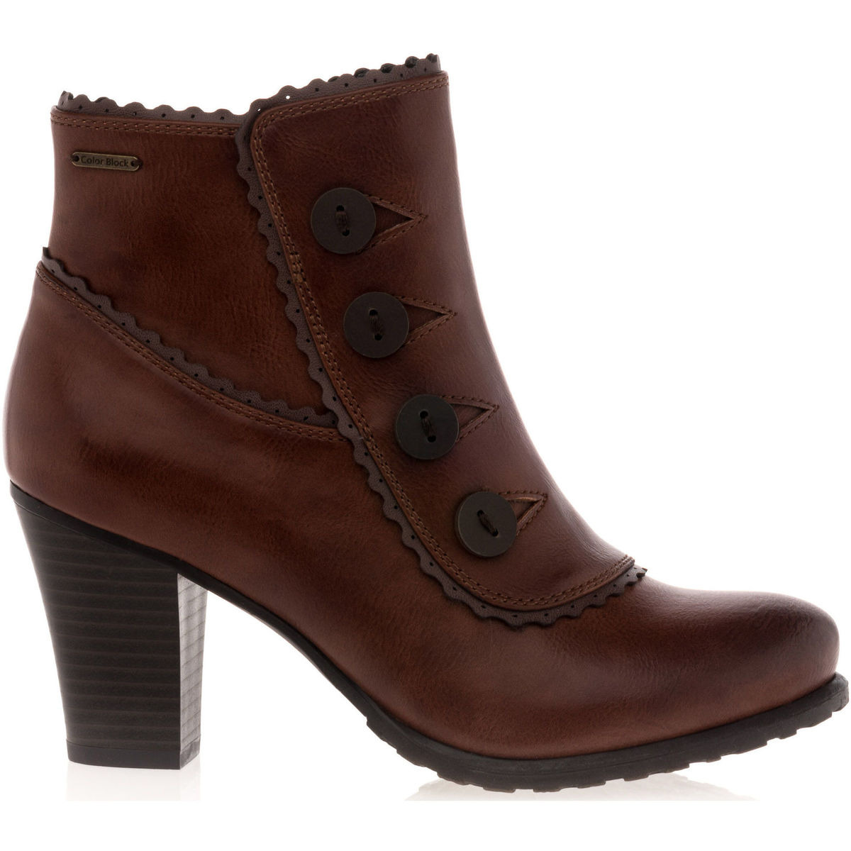 Lady Ankle Boots Brown Spartoo - Color Block GOOFASH