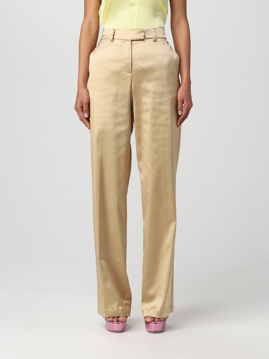Lady Beige Trousers by Giglio GOOFASH