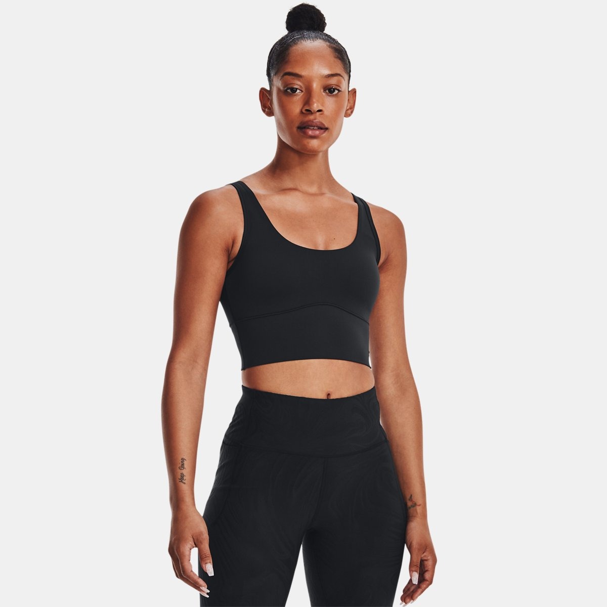 Lady Black Cropped Tank Top by Under Armour GOOFASH