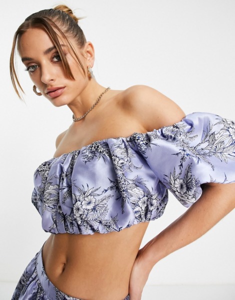 Lady Blue Crop Top from Asos GOOFASH