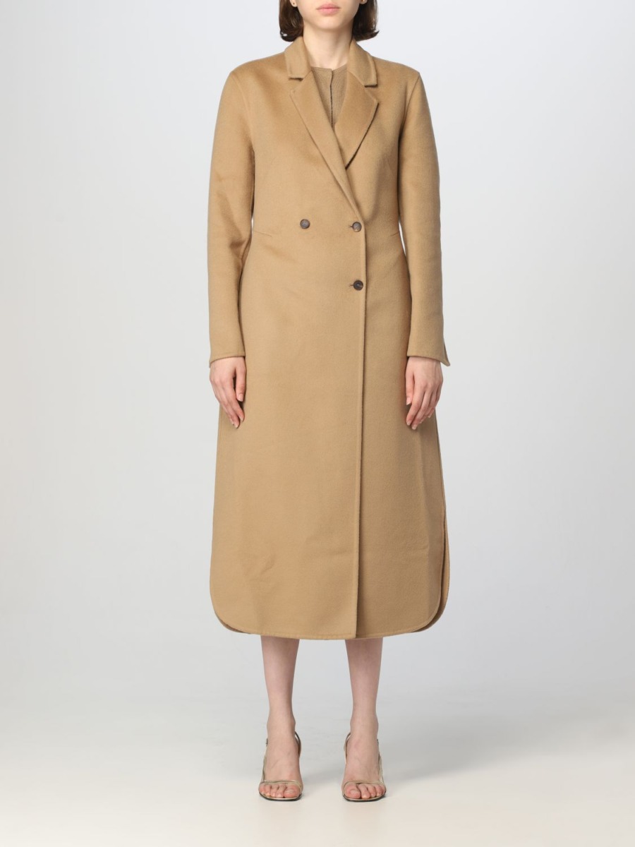 Lady Coat in Camel from Giglio GOOFASH