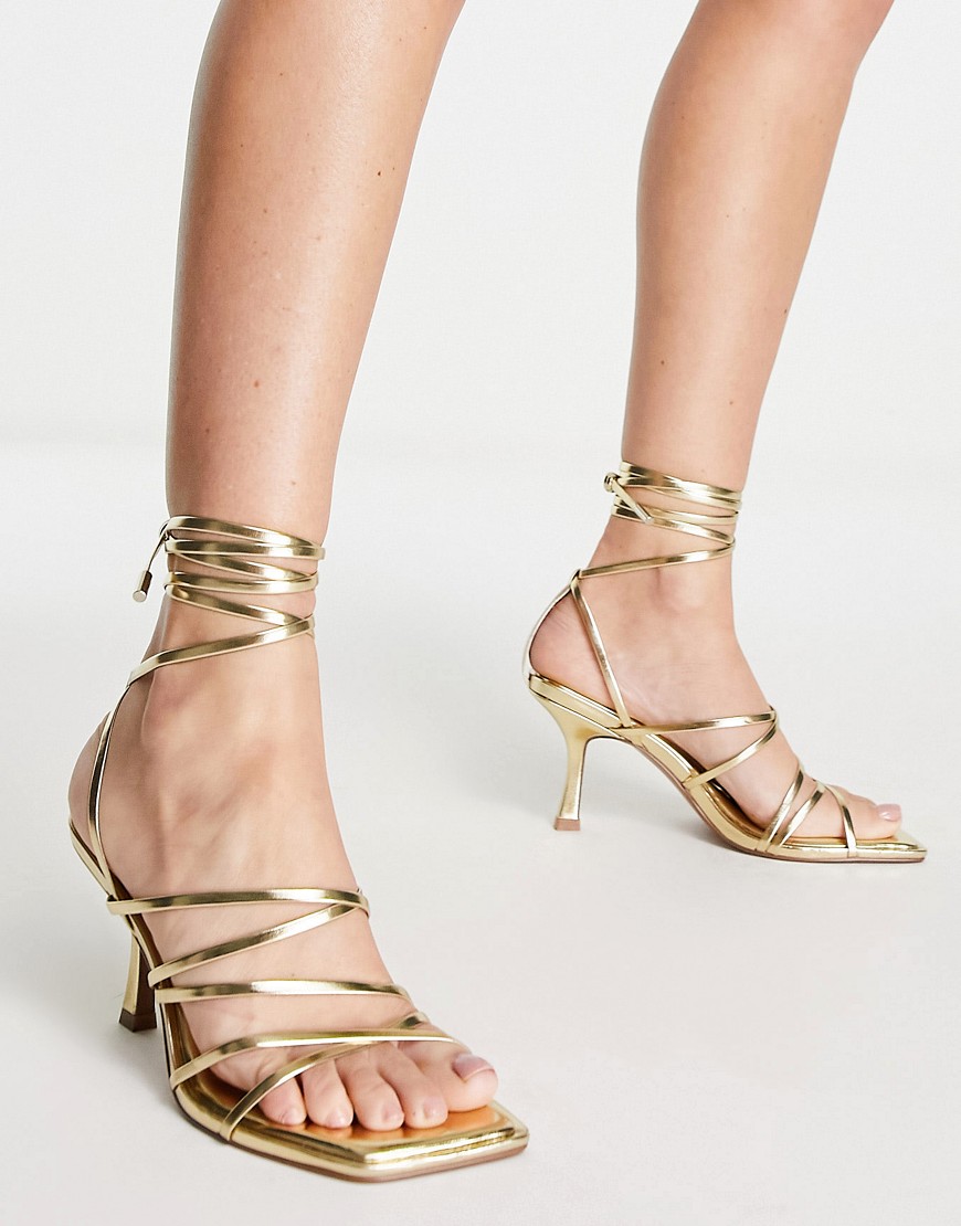 Lady Heeled Sandals Gold by Asos GOOFASH