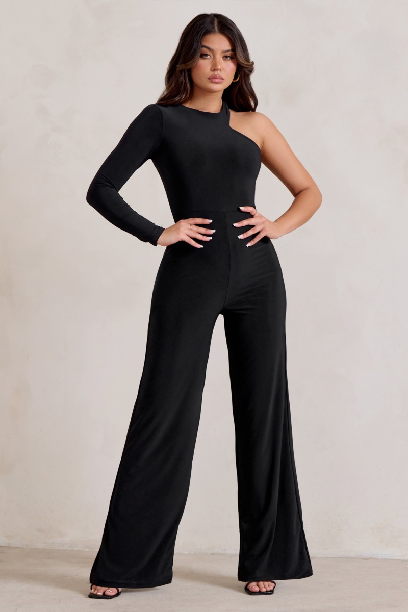 Lady Jumpsuit in Black from Club L London GOOFASH