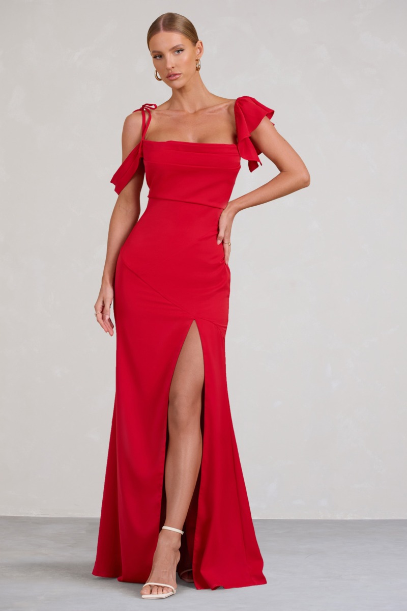 Lady Maxi Dress in Red from Club L London GOOFASH