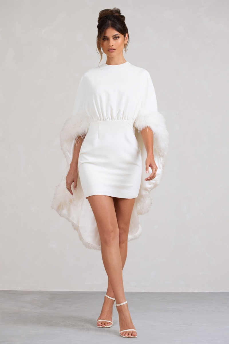 Lady Mini Dress in White from Club L London GOOFASH