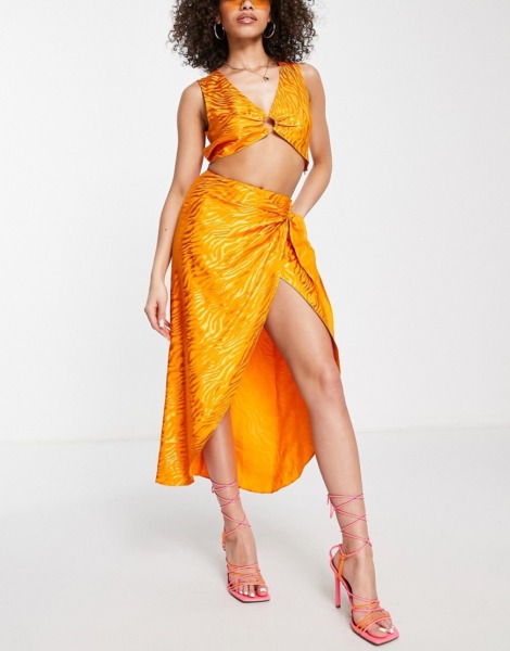 Lady Orange Midi Skirt at Asos GOOFASH