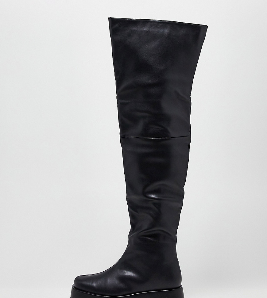 Lady Overknee Boots Black from Asos GOOFASH