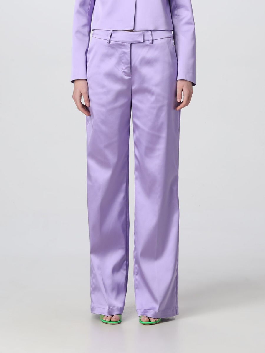 Lady Purple Trousers from Giglio GOOFASH
