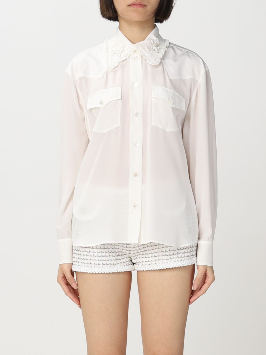 Lady Shirt in White Giglio - Alessandra Rich GOOFASH