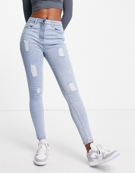 Lady Skinny Jeans in Blue at Asos GOOFASH