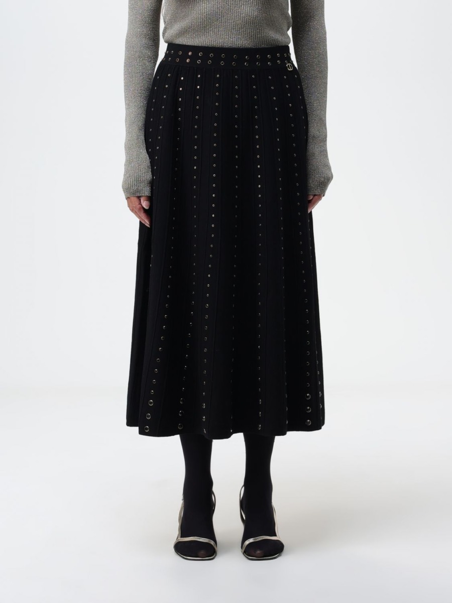 Lady Skirt in Black - Twinset - Giglio GOOFASH