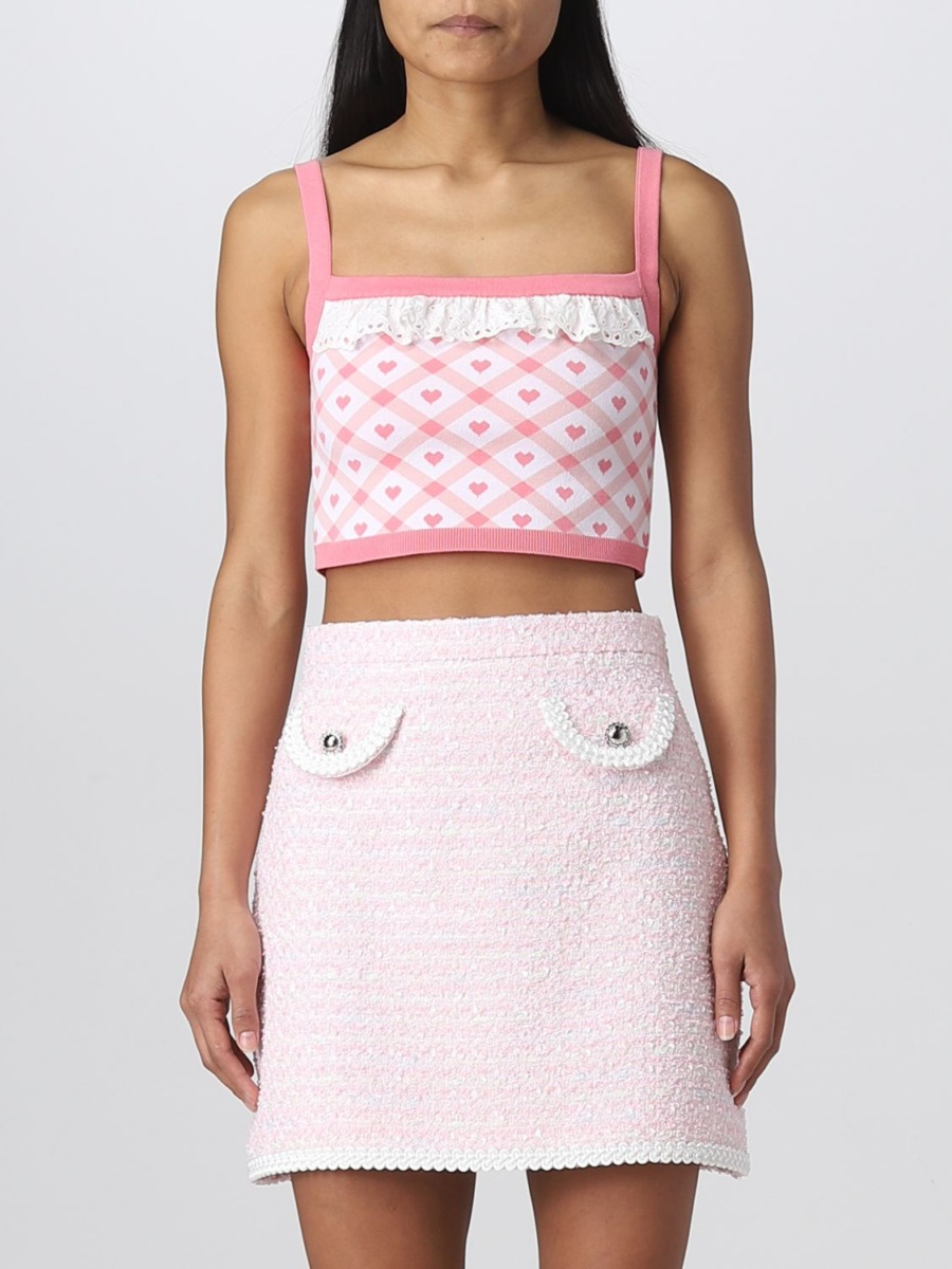 Lady Top in Pink Alessandra Rich - Giglio GOOFASH