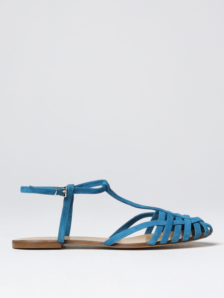 Lady Turquoise Flat Sandals Giglio - Anna F GOOFASH