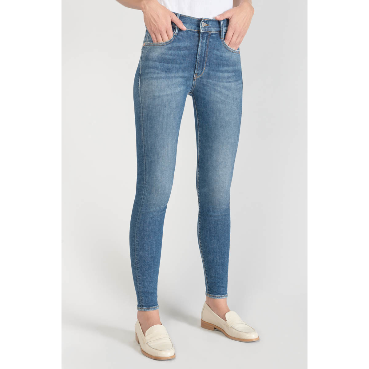 Le Temps des Cerises Woman Skinny Jeans in Blue - Spartoo GOOFASH