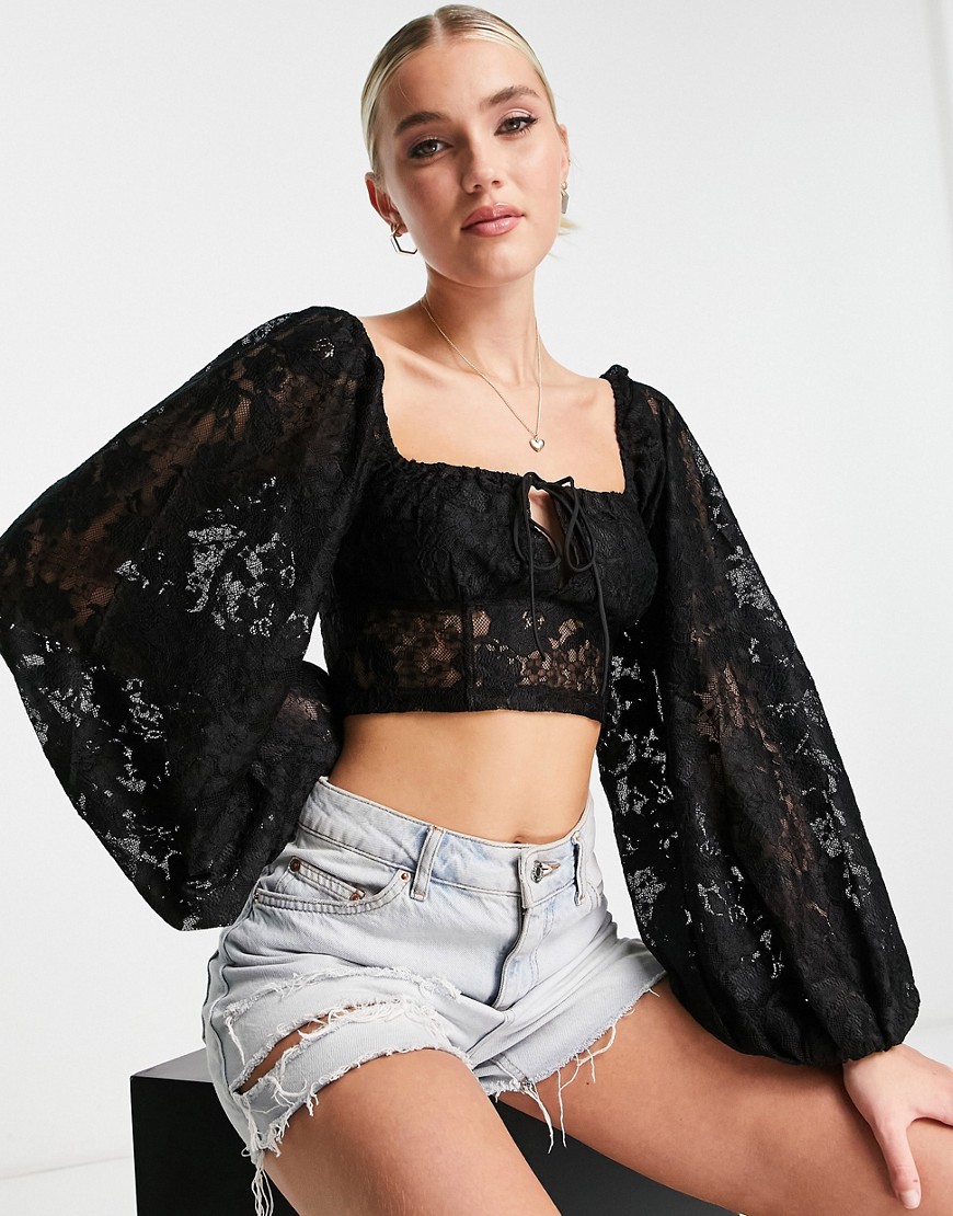 Love Triangle Woman Black Top from Asos GOOFASH