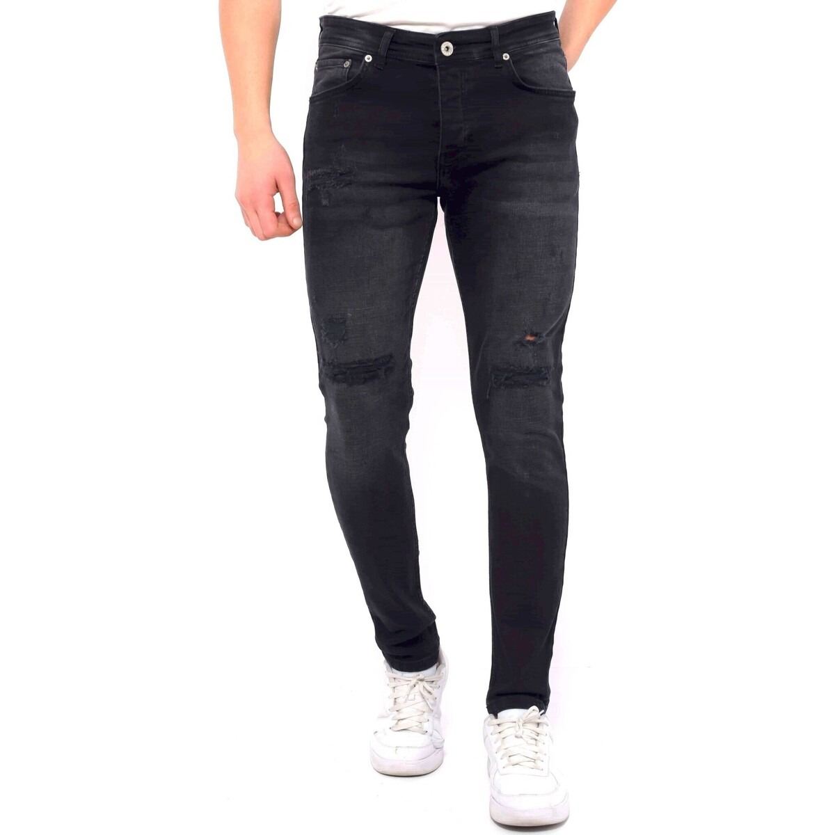 Man Black Skinny Jeans - Spartoo GOOFASH