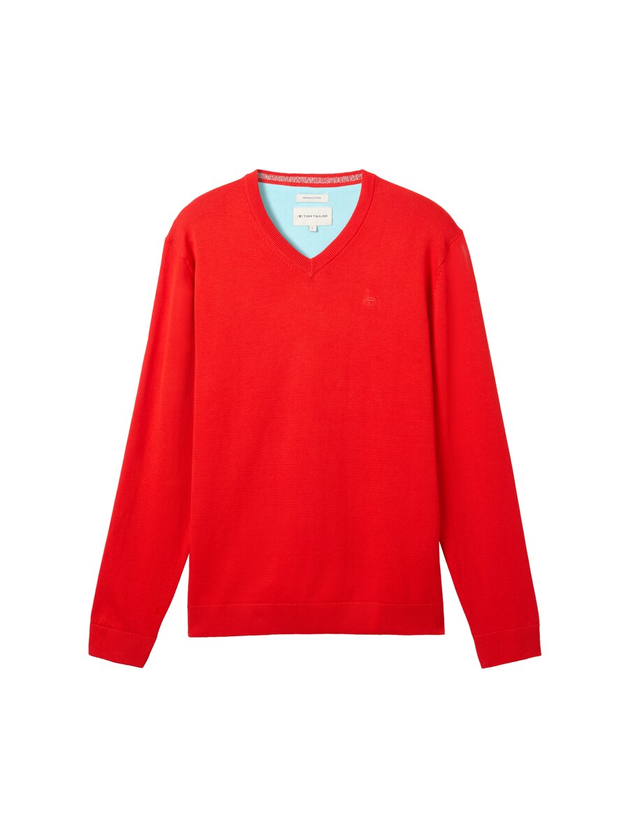 Man Knitted Sweater Red at Tom Tailor GOOFASH