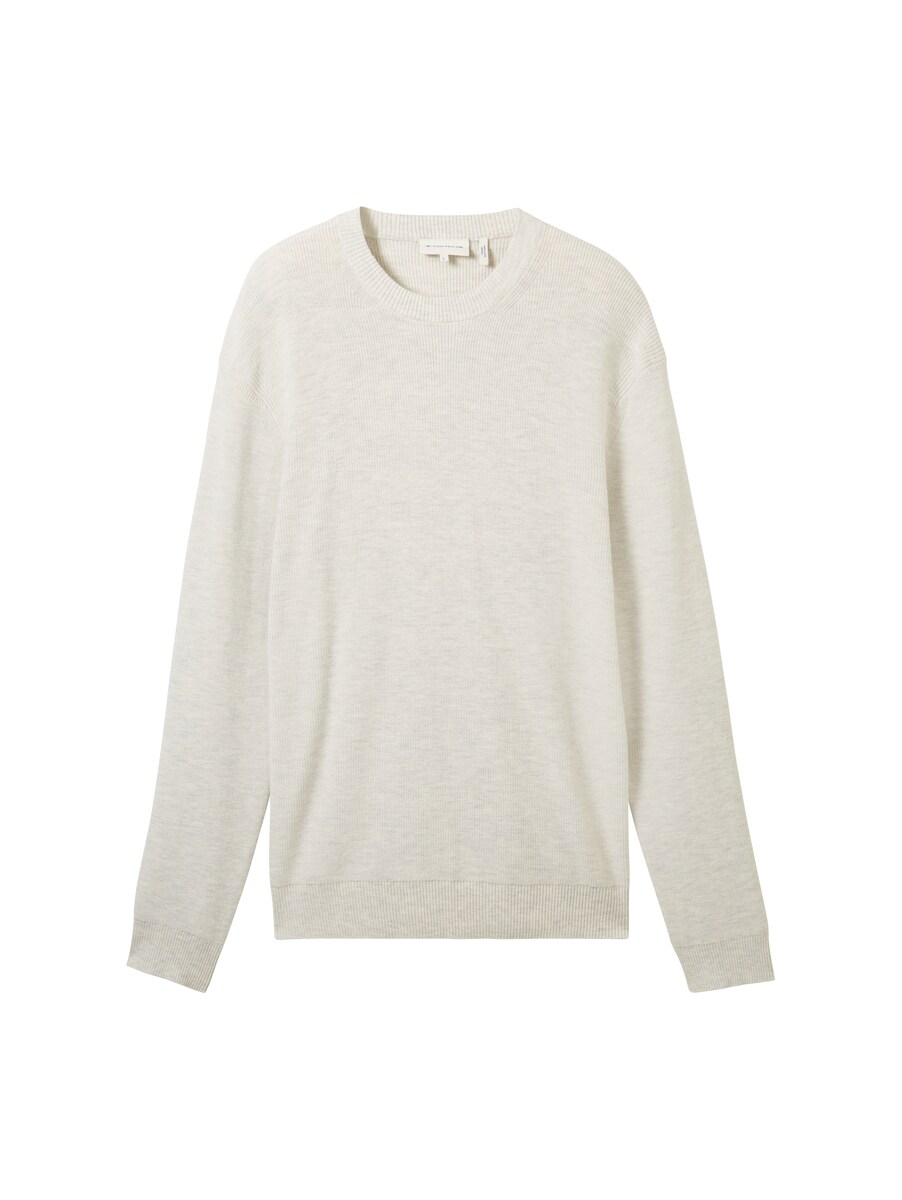Man Knitted Sweater White from Tom Tailor GOOFASH