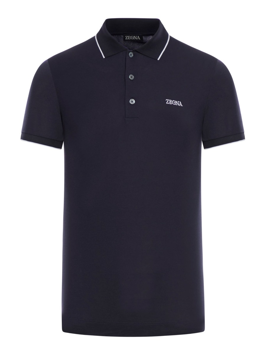Man Poloshirt in Blue at Suitnegozi GOOFASH