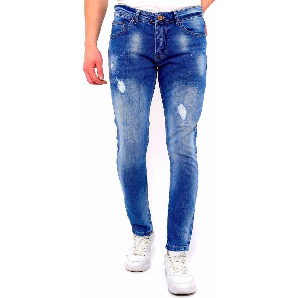 Man Skinny Jeans Blue - Spartoo GOOFASH