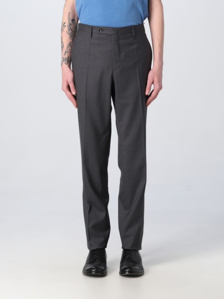 Man Trousers in Grey Incotex Giglio GOOFASH