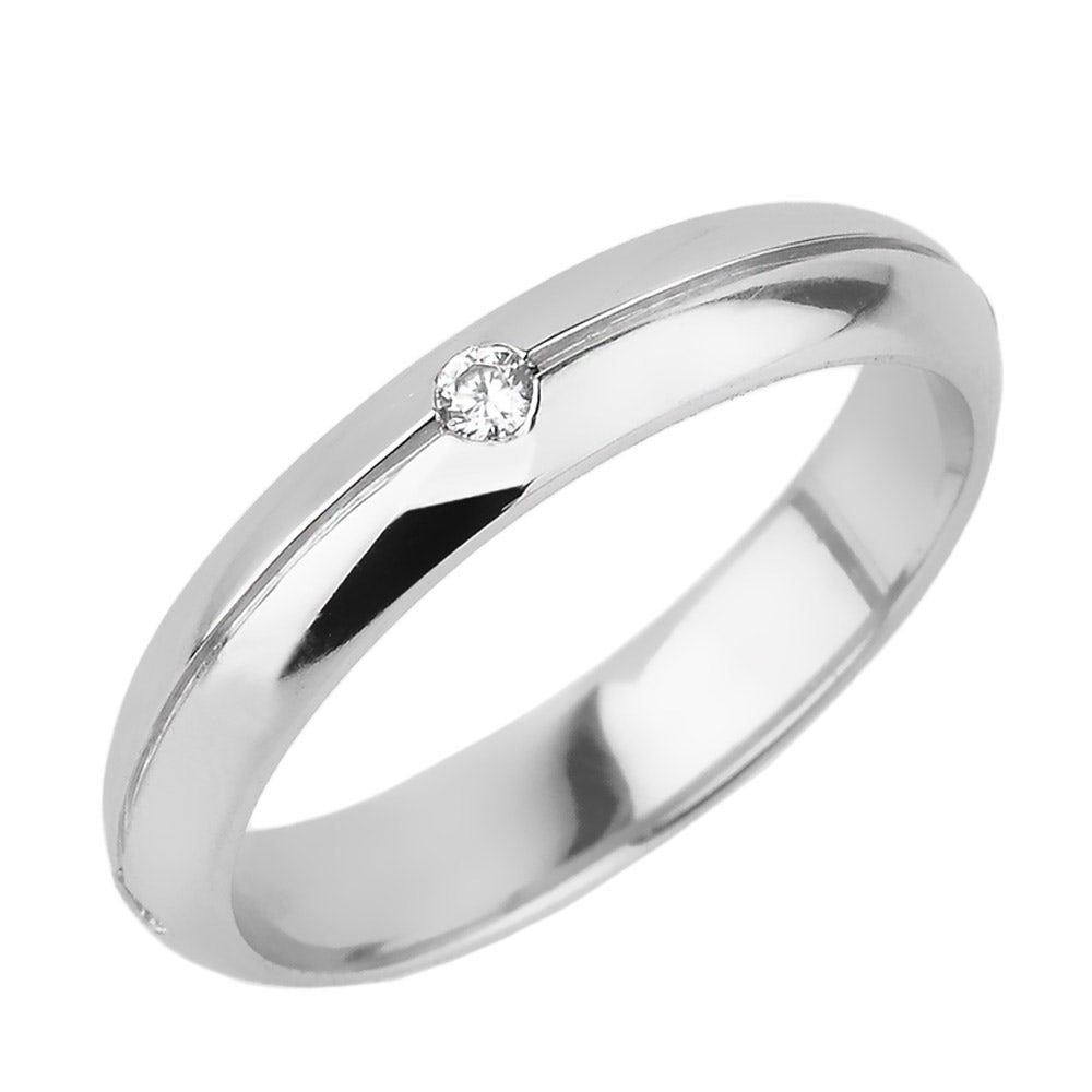 Man Wedding Ring in White - Gold Boutique GOOFASH