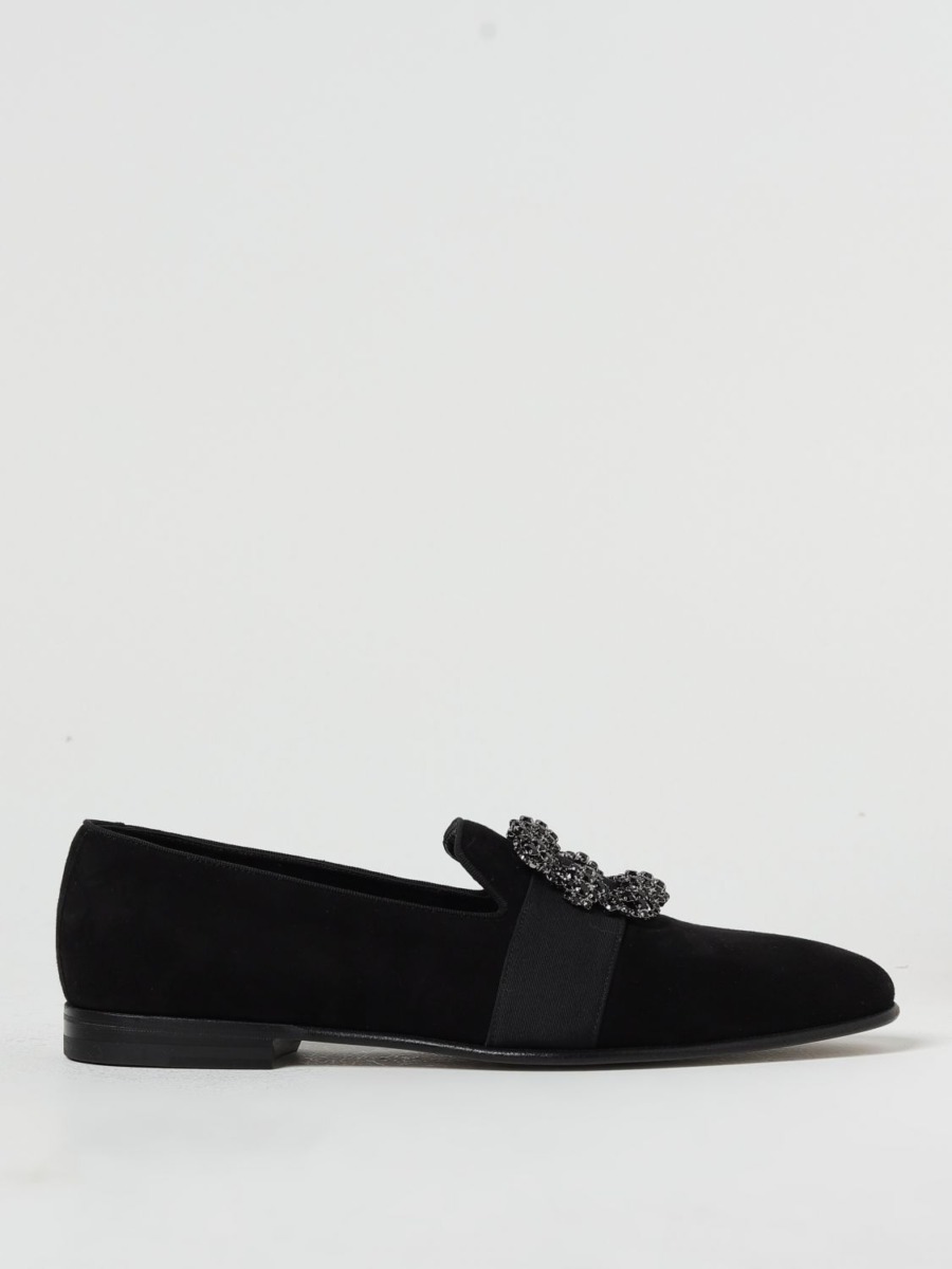 Manolo Blahnik Mens Black Loafers from Giglio GOOFASH