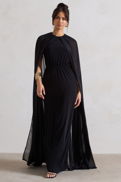 Maxi Dress in Black by Club L London GOOFASH