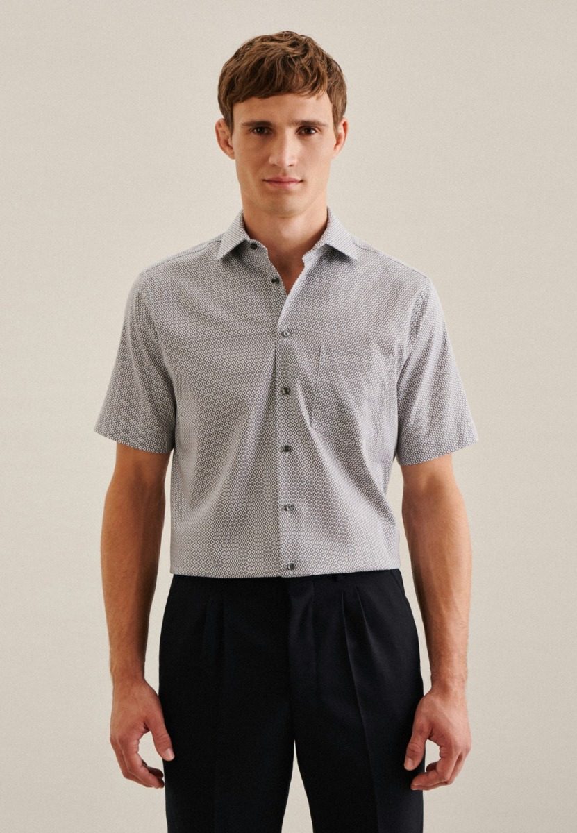 Men Business Shirt Grey by Seidensticker GOOFASH