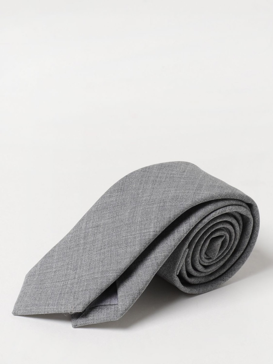Men Grey Tie by Giglio GOOFASH