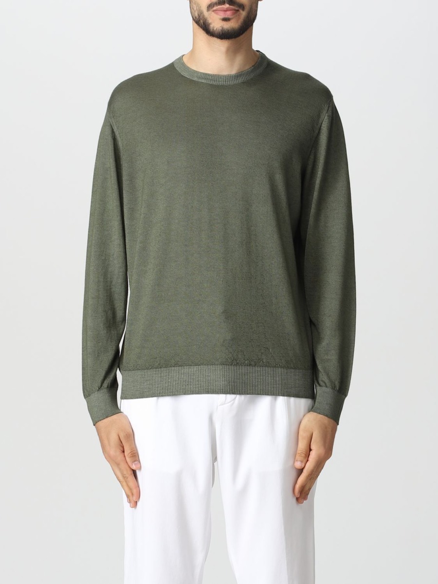 Men Jumper in Green Giglio GOOFASH