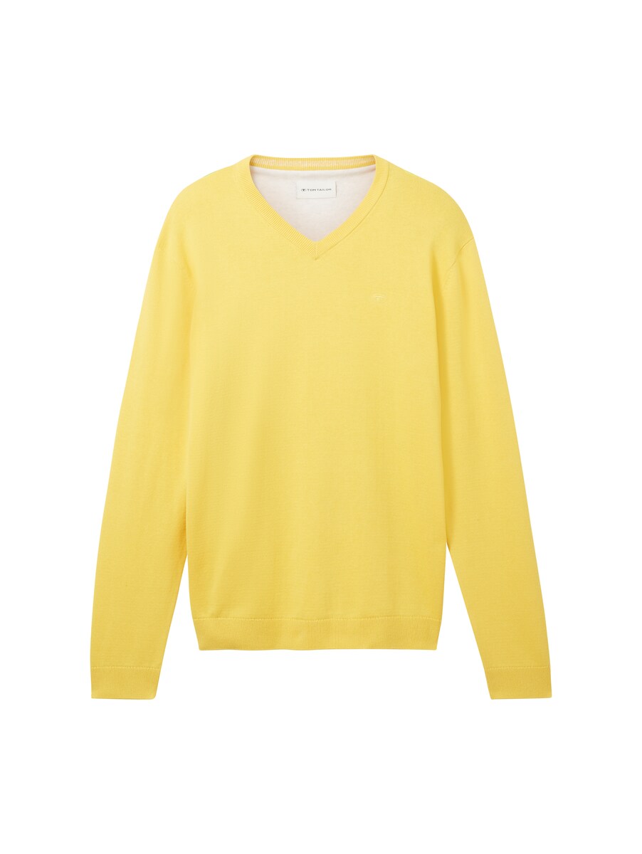 Men Knitted Sweater Yellow by Tom Tailor GOOFASH