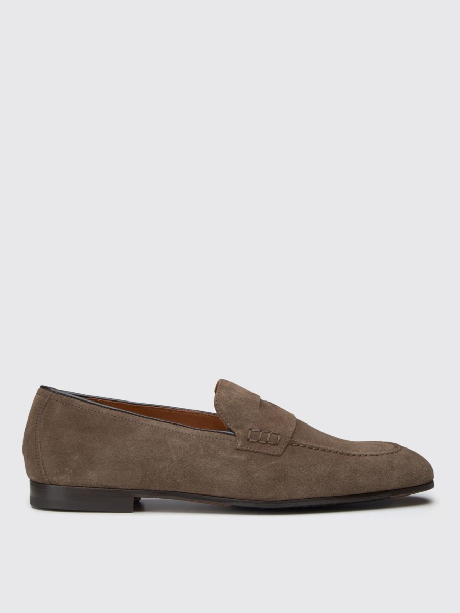 Men Loafers Coffee - Doucal's - Giglio GOOFASH