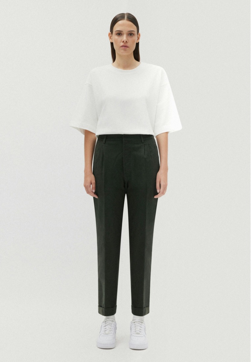 Men's Chino Pants Green Seidensticker GOOFASH