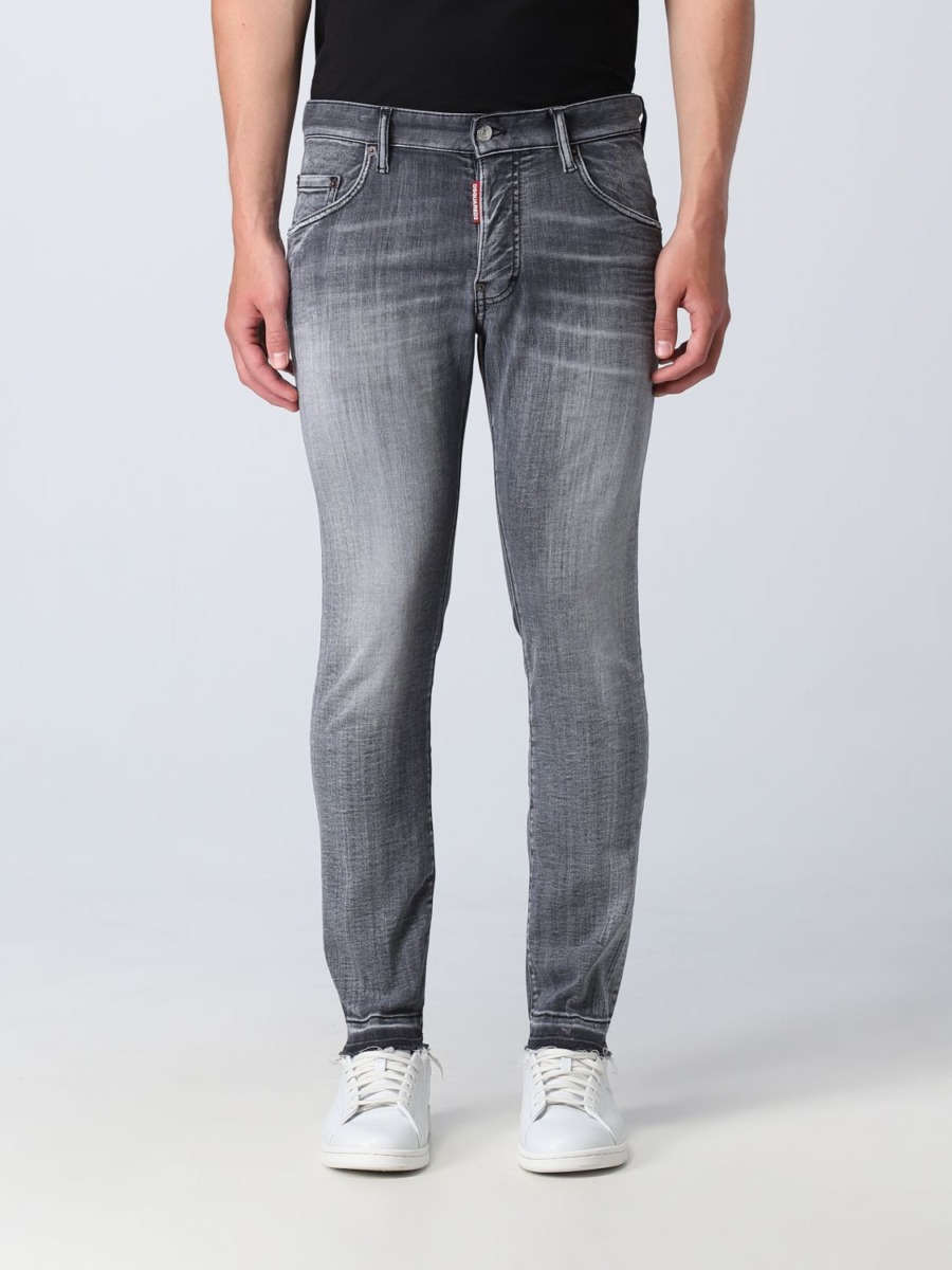 Mens Jeans Grey by Giglio GOOFASH