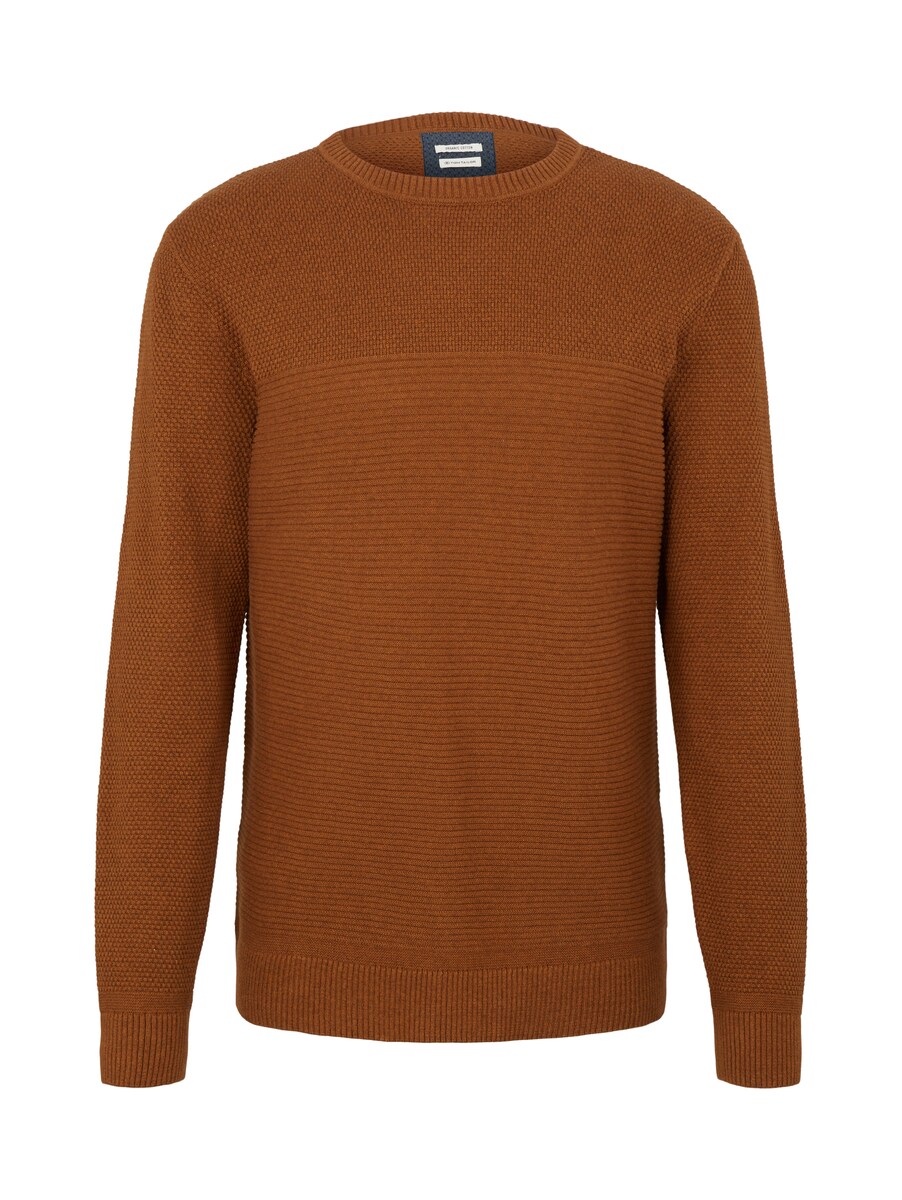 Men's Knitted Sweater Brown - Tom Tailor GOOFASH