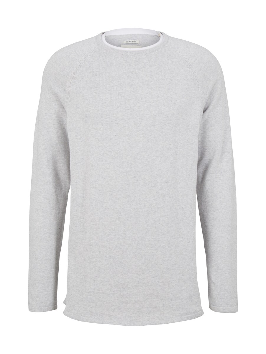 Mens Knitted Sweater in Grey - Tom Tailor GOOFASH