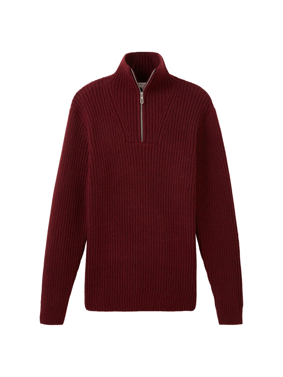 Mens Knitted Sweater in Red from Tom Tailor GOOFASH
