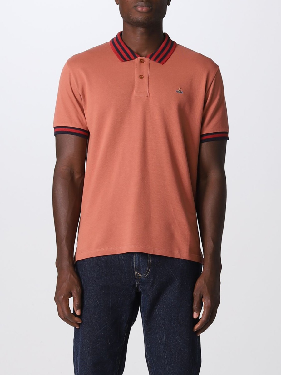 Mens Pink Poloshirt by Giglio GOOFASH