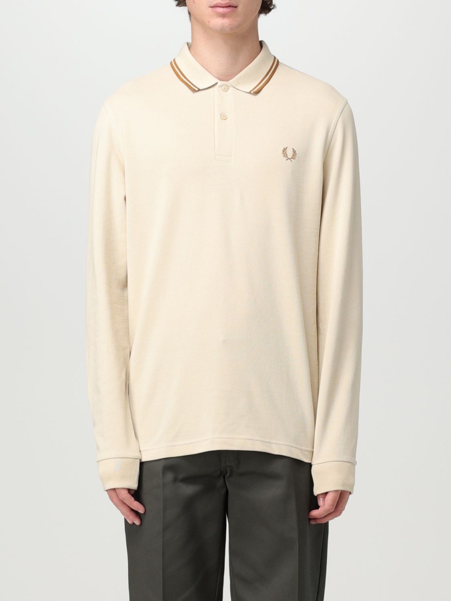 Men's Poloshirt in Ivory Fred Perry - Giglio GOOFASH
