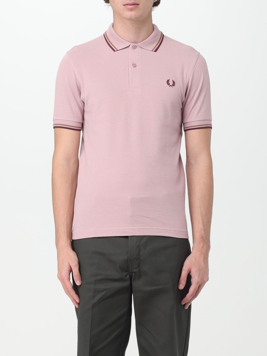 Men's Poloshirt in Pink Giglio - Fred Perry GOOFASH