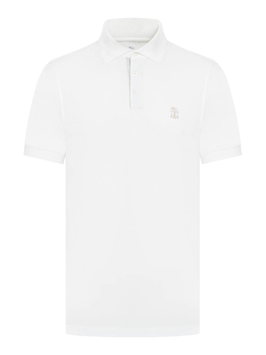Mens Poloshirt in White by Suitnegozi GOOFASH