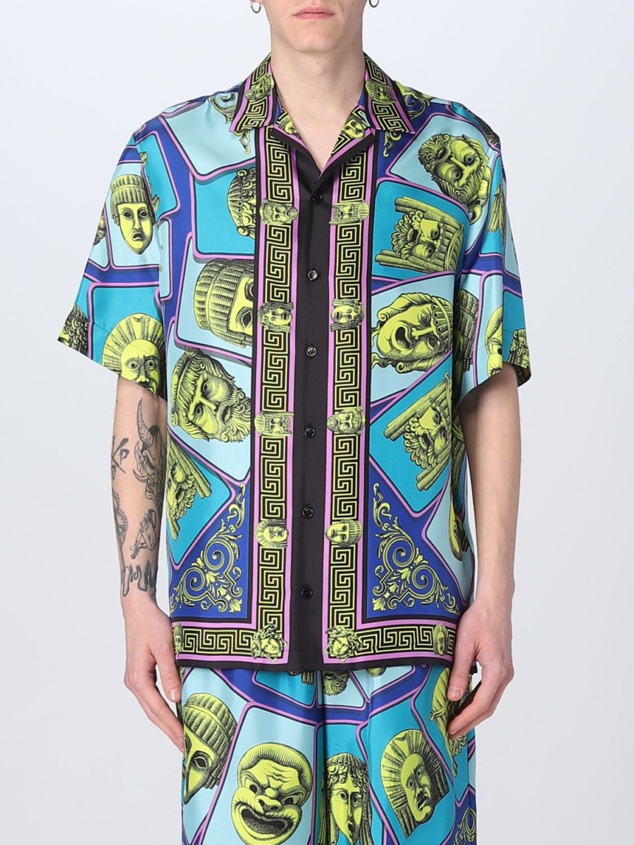 Mens Shirt in Blue by Giglio GOOFASH