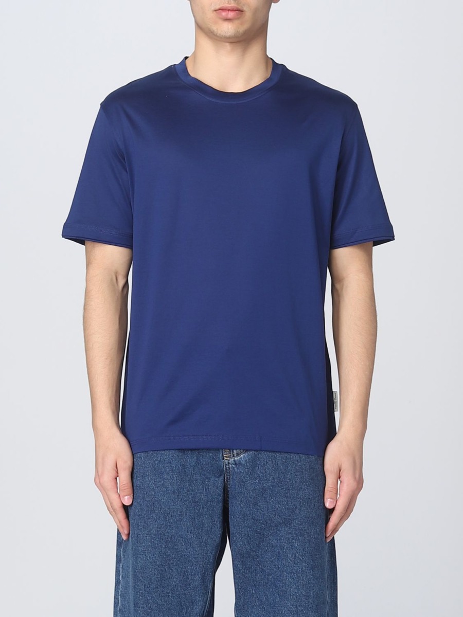 Men's T-Shirt - Blue - Paolo Pecora - Giglio GOOFASH