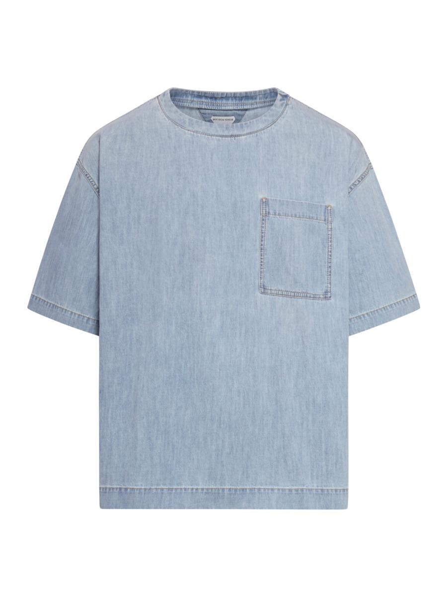 Men's T-Shirt - Blue - Suitnegozi - Bottega Veneta GOOFASH