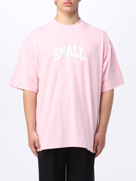 Mens T-Shirt Pink - Vetements - Giglio GOOFASH