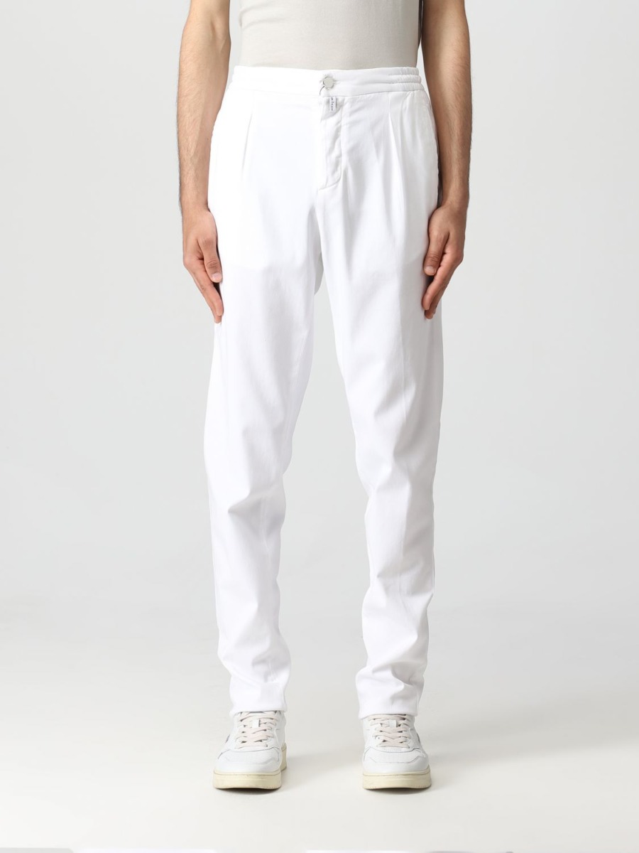 Men's Trousers in White Giglio GOOFASH